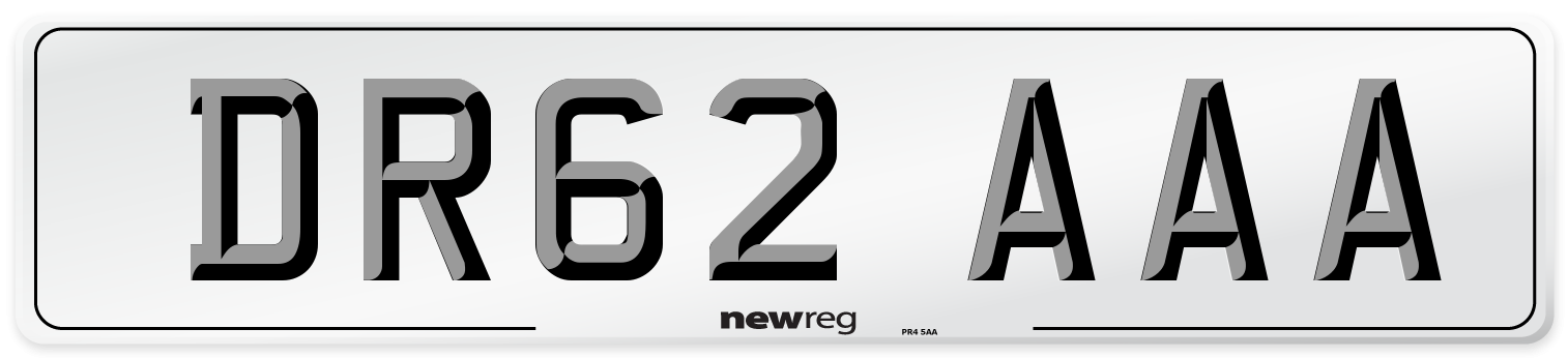 DR62 AAA Number Plate from New Reg